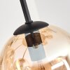 Gastor ceiling light, globe light 57 cm Amber, clear, 9-light sources