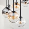 Gastor ceiling light, globe light 57 cm Amber, clear, Smoke-coloured, 9-light sources