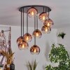 Koyoto ceiling light, globe light 57 cm clear, coppery, 9-light sources