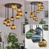 Koyoto ceiling light, globe light 57 cm blue, gold, green, 9-light sources