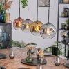 Ripoll hanging light, globe light, pendant light gold, clear, coppery, Smoke-coloured, 4-light sources