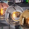 Ripoll hanging light, globe light, pendant light gold, clear, coppery, Smoke-coloured, 4-light sources