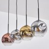 Ripoll hanging light, globe light, pendant light gold, clear, coppery, Smoke-coloured, 4-light sources