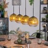 Koyoto hanging light, globe light, pendant light gold, clear, 4-light sources
