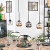 Ripoll hanging light, globe light, pendant light Amber, clear, Smoke-coloured, 4-light sources