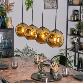 Ripoll hanging light, globe light, pendant light gold, 4-light sources