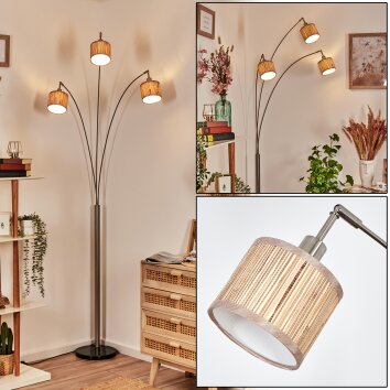 Bongal floor lamp matt nickel, black, 3-light sources