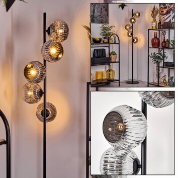 Ripoll floor lamp chrome, Smoke-coloured, 5-light sources
