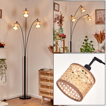 Barcos floor lamp black, 3-light sources