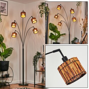 Cando floor lamp black, 5-light sources