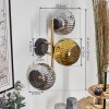 Ripoll globe light, wall light gold, black, 3-light sources