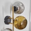 Ripoll globe light, wall light gold, black, 3-light sources