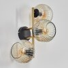 Ripoll globe light, wall light gold, black, 3-light sources