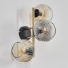 Ripoll globe light, wall light gold, black, 3-light sources