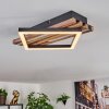 Ellekilde ceiling light LED brown, Wood like finish, black, 1-light source