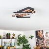 Ellekilde ceiling light LED brown, Wood like finish, black, 1-light source