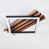 Ellekilde ceiling light LED brown, Wood like finish, black, 1-light source