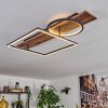Pompu ceiling light LED brown, Wood like finish, black, 1-light source