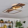 Pompu ceiling light LED brown, Wood like finish, black, 1-light source