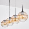 Koyoto hanging light, globe light, pendant light Amber, clear, 4-light sources