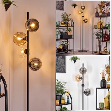 Ripoll floor lamp Amber, clear, Smoke-coloured, 4-light sources
