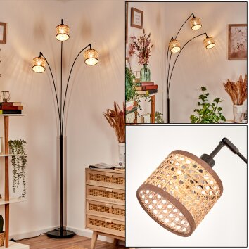 Barcos floor lamp chrome, black, 3-light sources