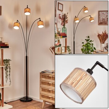 Bongal floor lamp chrome, black, 3-light sources