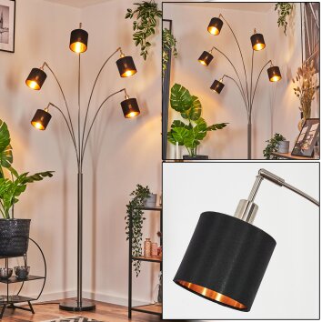 Alsen floor lamp matt nickel, black, 5-light sources