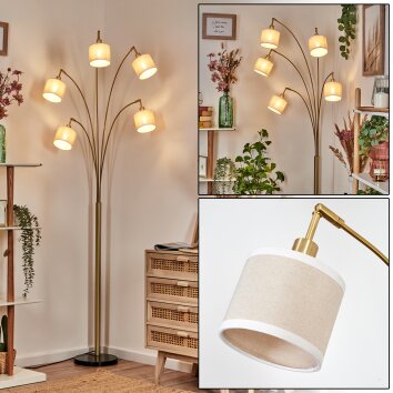 Bassagoda floor lamp brass, black, 5-light sources