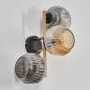Ripoll globe light, wall light gold, black, 3-light sources