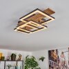 Narangera ceiling light LED brown, Wood like finish, black, 1-light source