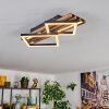 Ellekilde ceiling light LED brown, Wood like finish, black, 2-light sources