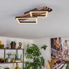 Ellekilde ceiling light LED brown, Wood like finish, black, 1-light source