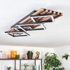 Ellekilde ceiling light LED brown, Wood like finish, black, 2-light sources