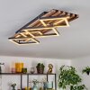 Ellekilde ceiling light LED brown, Wood like finish, black, 2-light sources