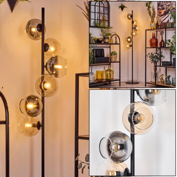 Koyoto floor lamp Amber, clear, Smoke-coloured, 6-light sources