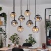 Gastor hanging light, globe light, pendant light Amber, clear, Smoke-coloured, 8-light sources