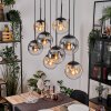 Gastor hanging light, globe light, pendant light Amber, clear, Smoke-coloured, 8-light sources
