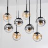 Gastor hanging light, globe light, pendant light Amber, clear, Smoke-coloured, 8-light sources
