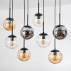 Gastor hanging light, globe light, pendant light Amber, clear, Smoke-coloured, 8-light sources
