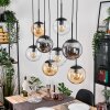Gastor hanging light, globe light, pendant light Amber, clear, Smoke-coloured, 8-light sources