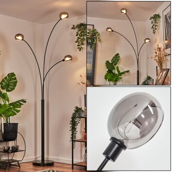 Nikkala floor lamp black, 3-light sources