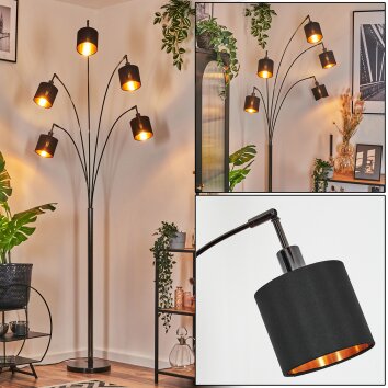 Alsen floor lamp chrome, black, 5-light sources