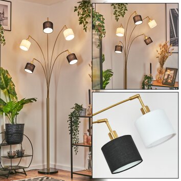 Bassagoda floor lamp brass, black, 5-light sources
