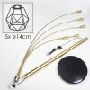 Yaak floor lamp brass, black, 5-light sources