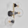 Ripoll globe light, wall light gold, black, 3-light sources