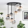 Koyoto ceiling light, globe light 57 cm Amber, clear, Smoke-coloured, 9-light sources
