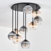 Koyoto ceiling light, globe light 57 cm Amber, clear, Smoke-coloured, 9-light sources