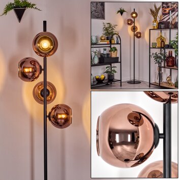 Koyoto floor lamp coppery, 4-light sources