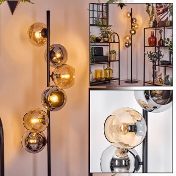 Koyoto floor lamp Amber, Smoke-coloured, 6-light sources
